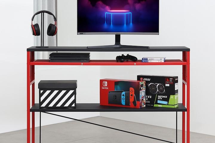 데스크확장 컴퓨터 3단 수납 선반 GT002