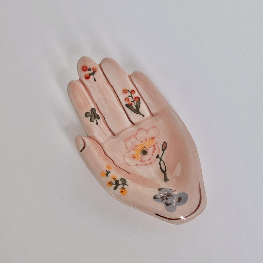 북유럽 세라믹 손모양 미니 접시 종지 오브제