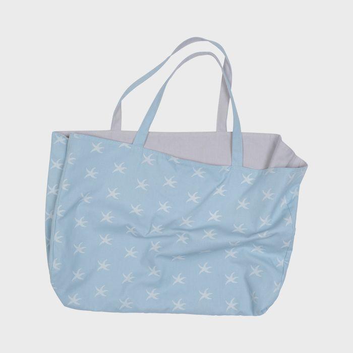 TCM starfish reversible tote bag (sky blue/grey)