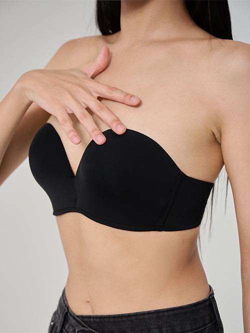 [패드일체형] 오프숄더 파워업 노와이어 브라