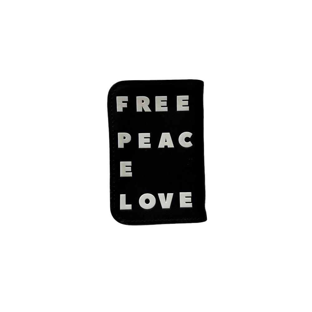 FREE PEACE LOVE 지갑 - 블랙