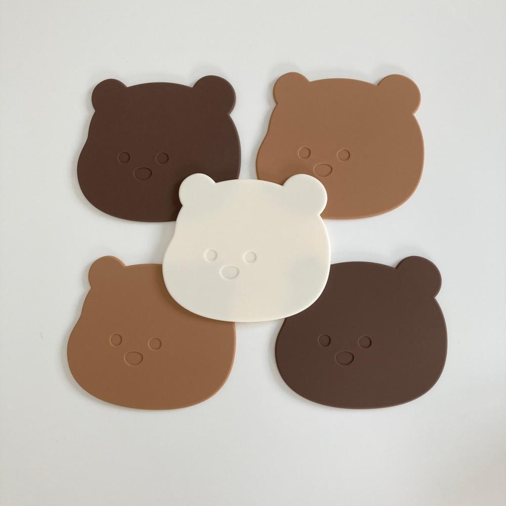 셀라스튜디오 곰돌이티코스터 실리콘컵받침 홈카페소품