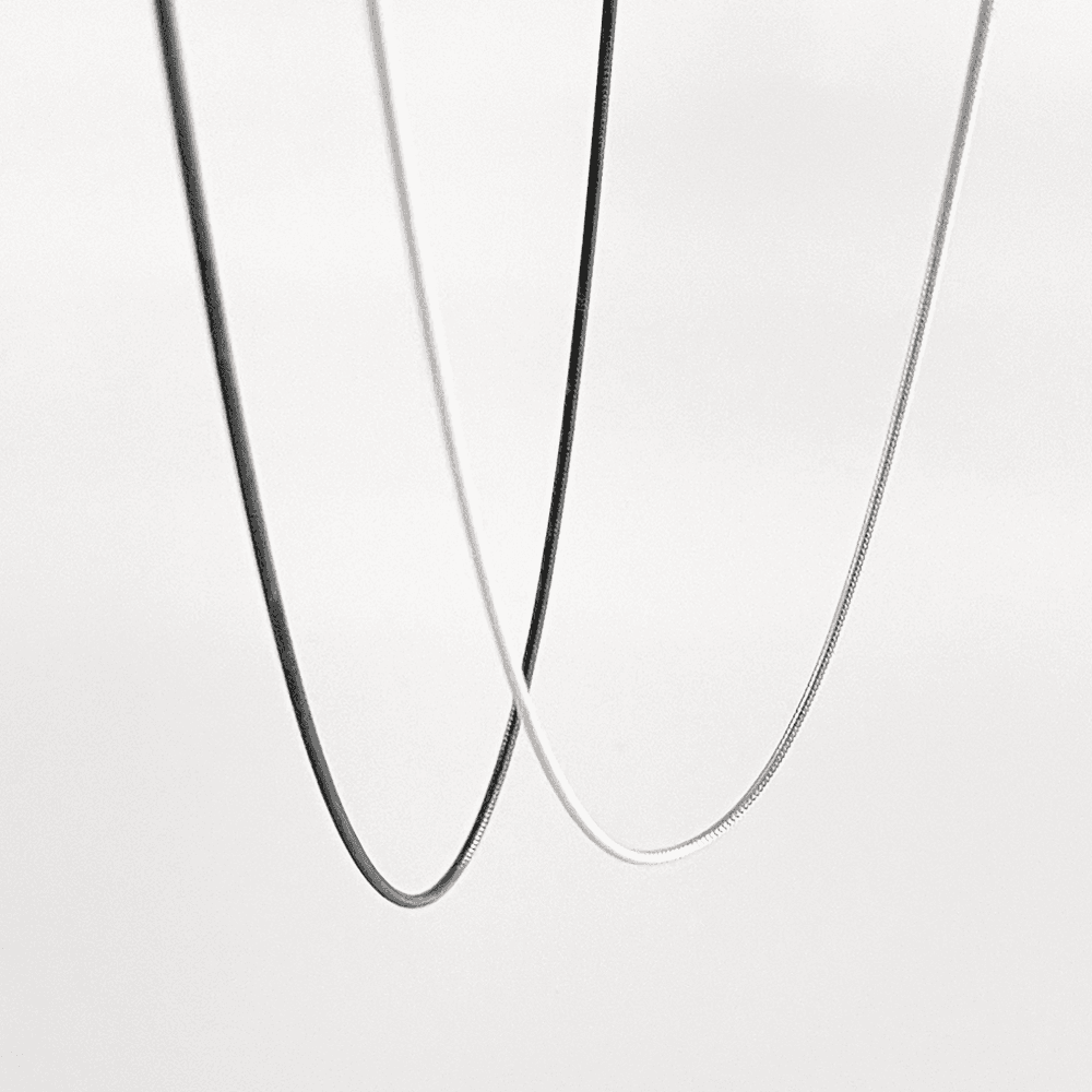 Snake necklace 2colors (silver/뱀줄 체인 목걸이)