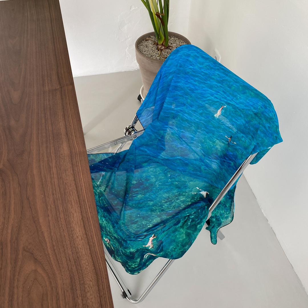 blue lagoon chiffon poster