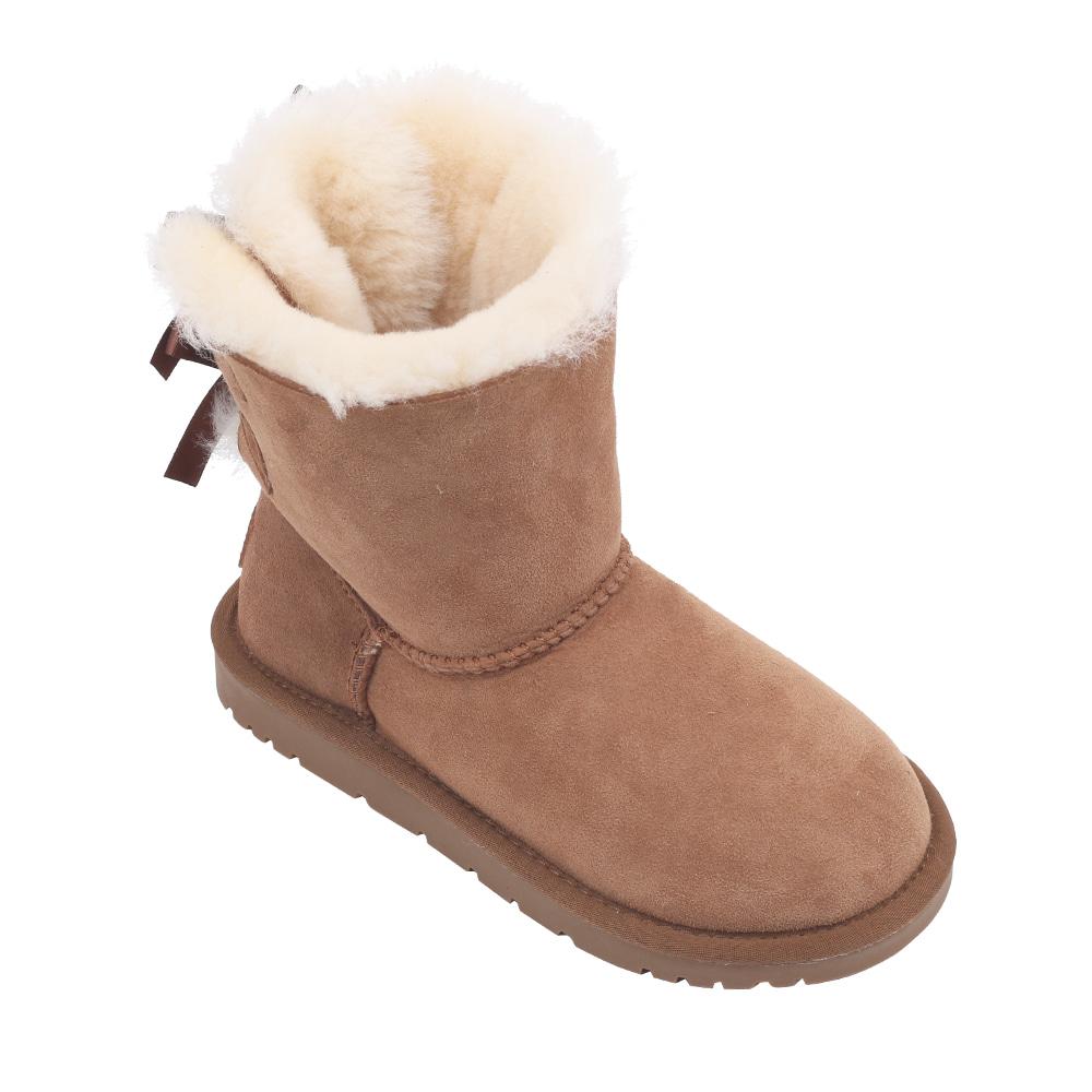 오즈어그웨어 키즈 투 리본 부츠 브라운