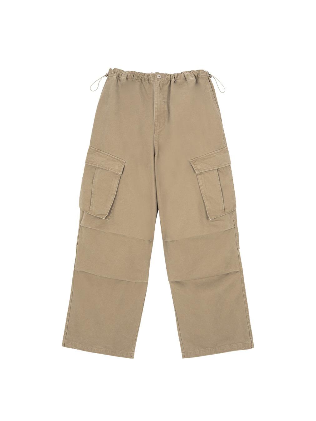WASH PARACHUTE CARGO PANTS BEIGE