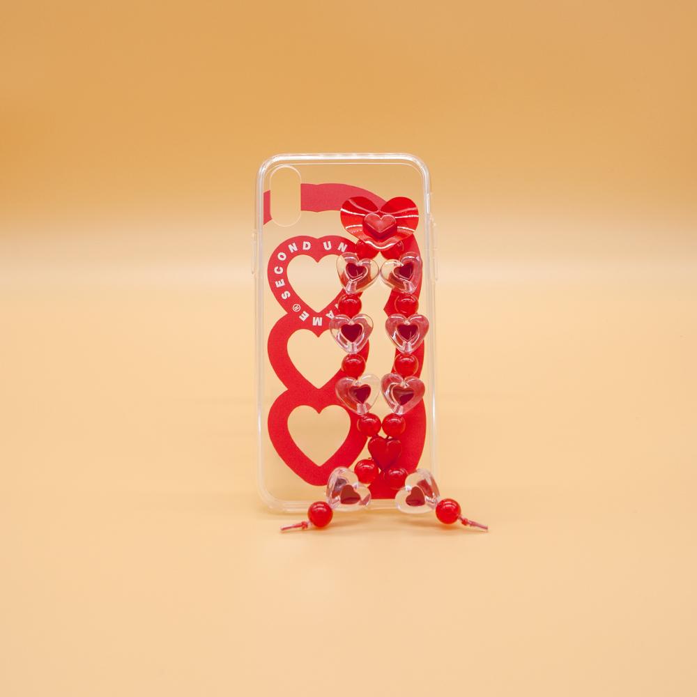 SUN CASE HEART BUBBLE RED (JELLY CASE)