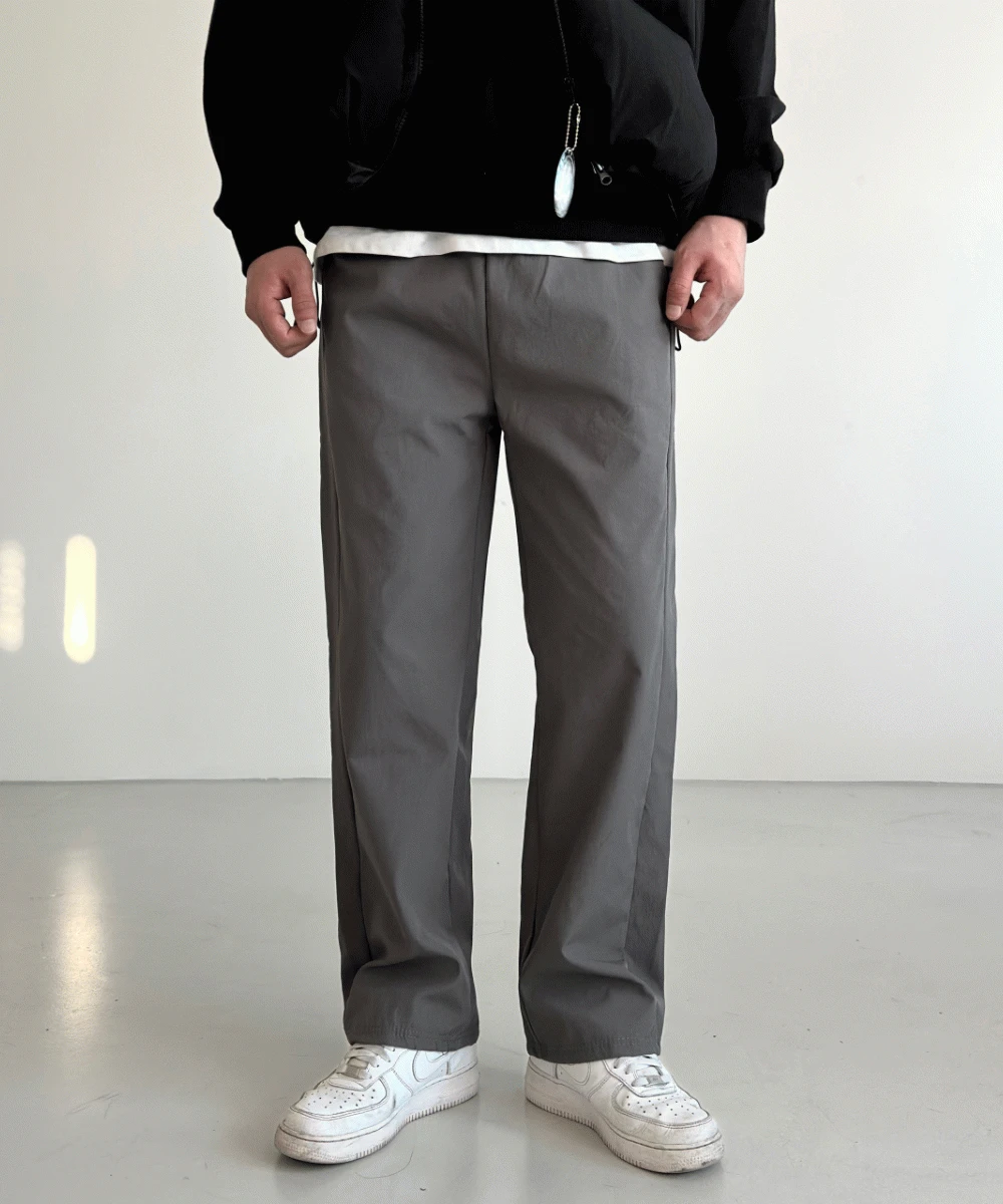 [1+1 SALE] +5c 울트라웜 기모본딩 나일론 절개 와이드팬츠 4color.