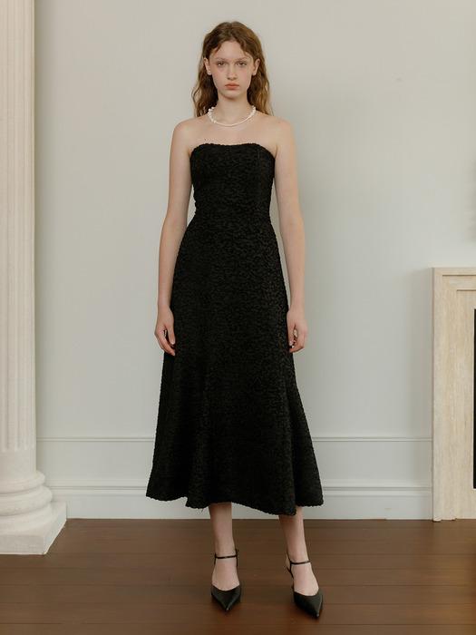 Snowy tube top bell dress(black)