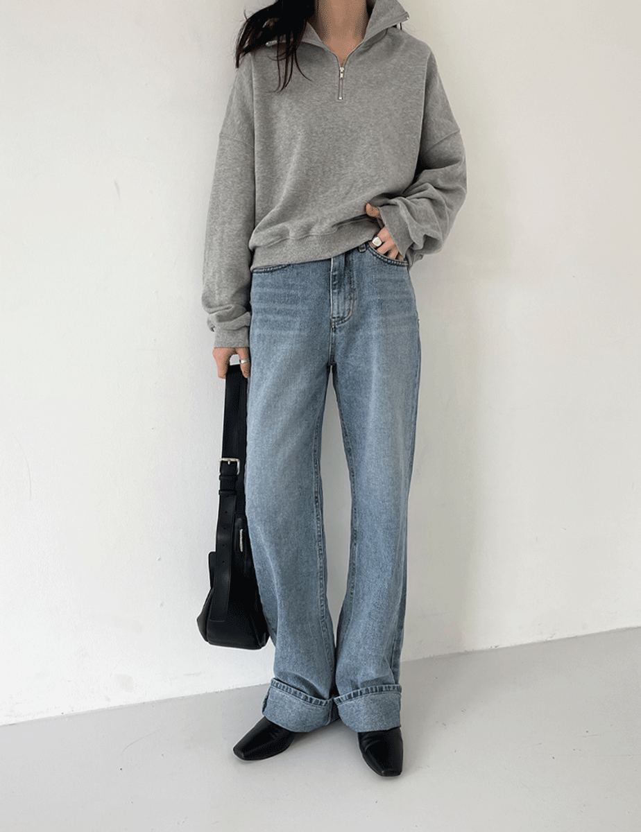 straight maxi denim pants