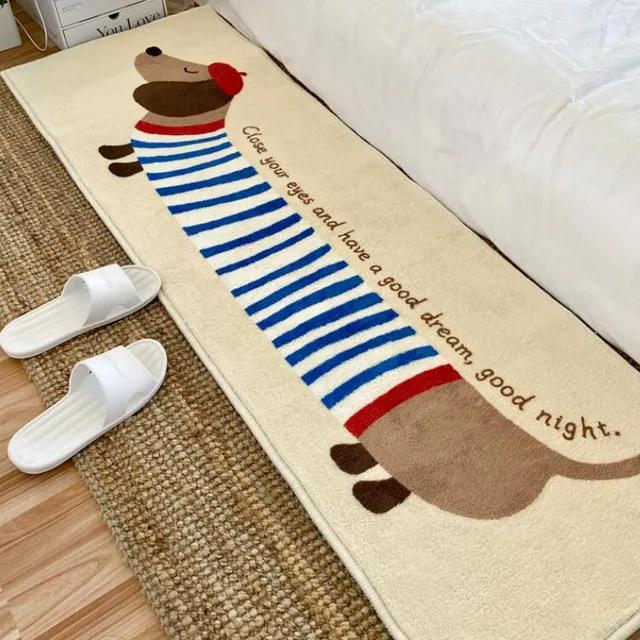 러블리 봉쥬르 강아지 발매트 롱러그 40x120cm