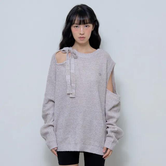 리본 원숄더 니트 (BEIGE) F24ZB054