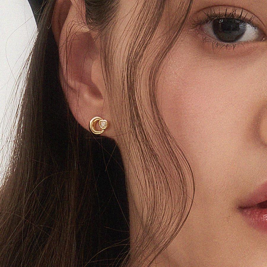 하트 크레센트 이어링