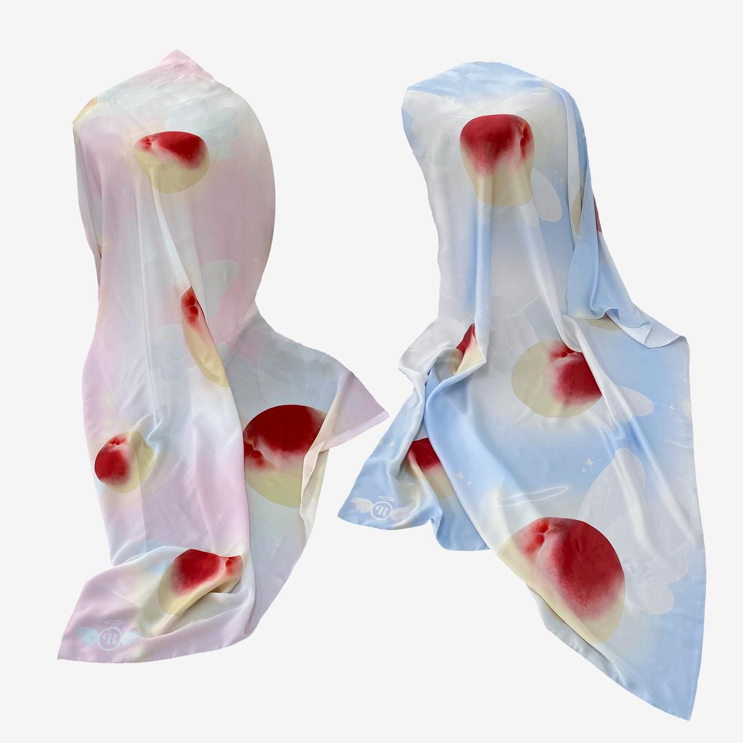 엔젤 피치 복숭아 새틴 패브릭 포스터