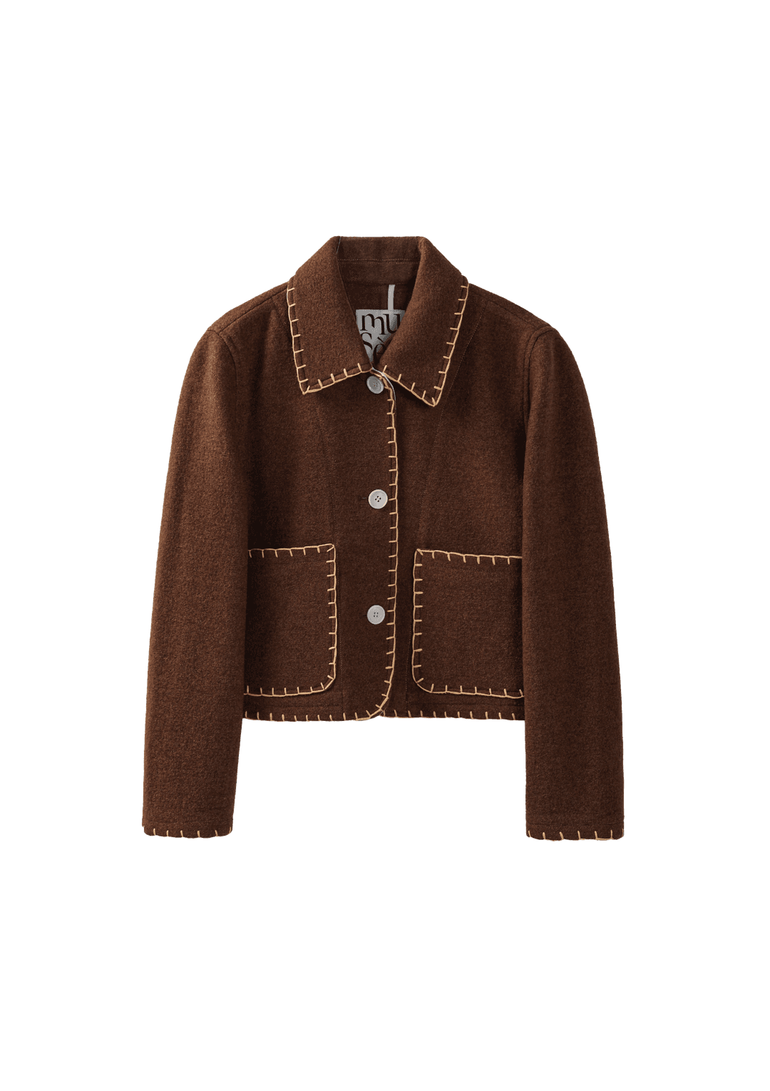 Mused Hand Stitch Jacket - Brown