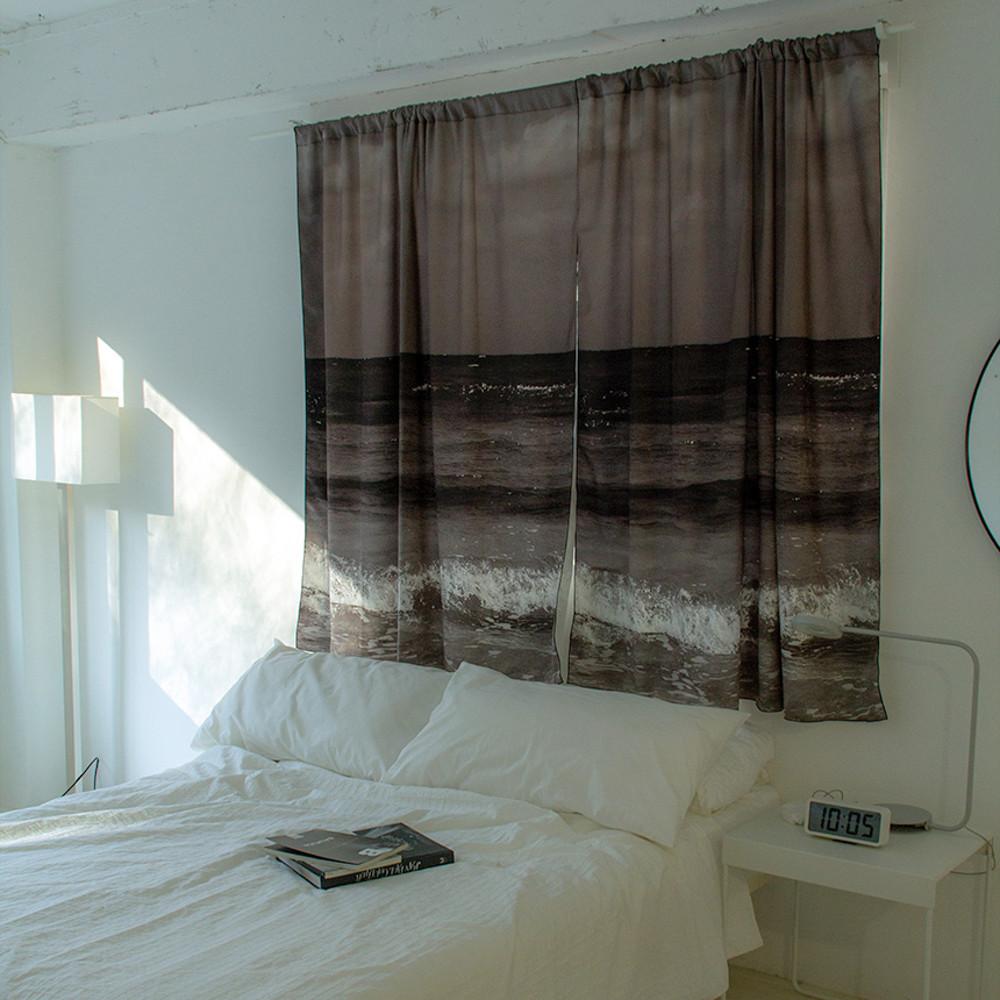 그레이스케일 모노 암막커튼 방한방풍커텐 창문커튼 블랙 가리개커튼 3size