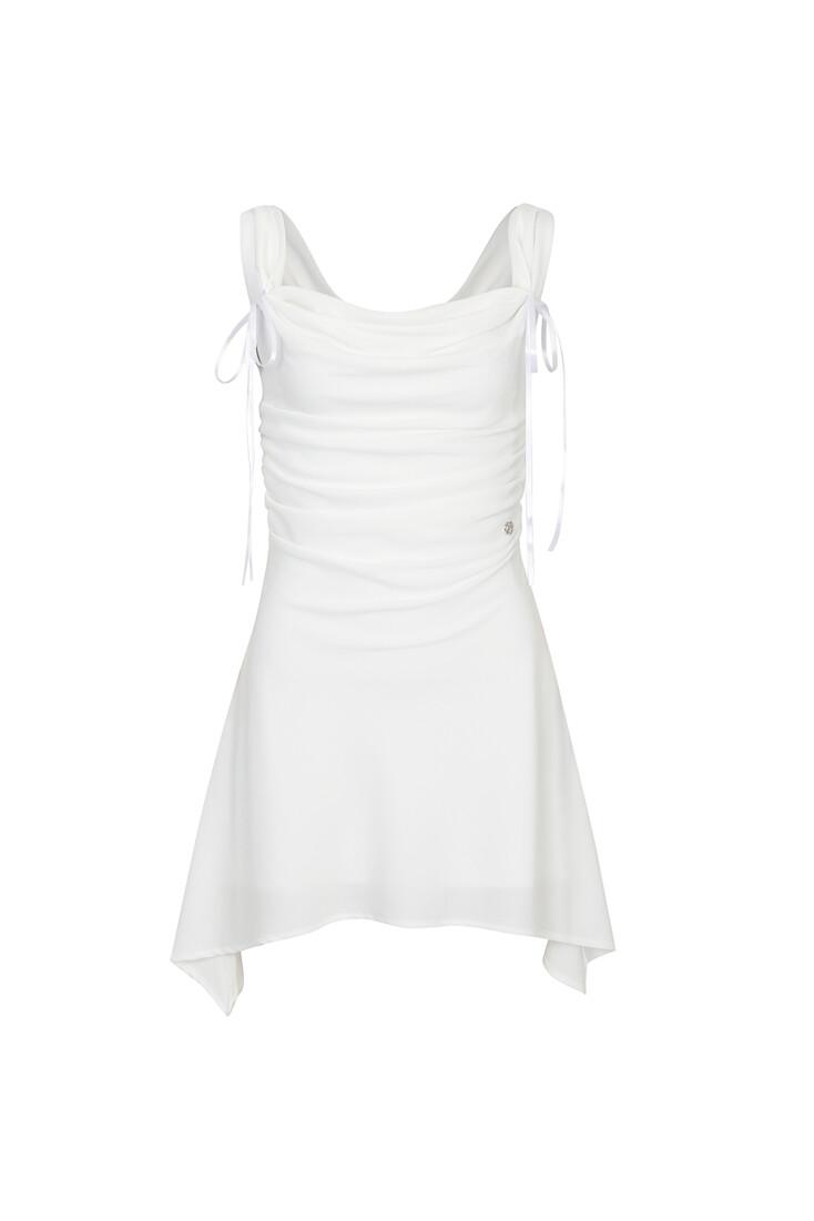 DEW COWL DRESS white