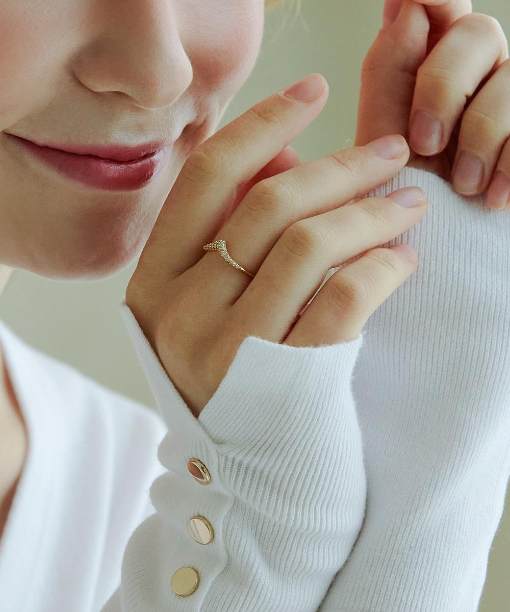 V라인 큐빅 반지 (실버925)