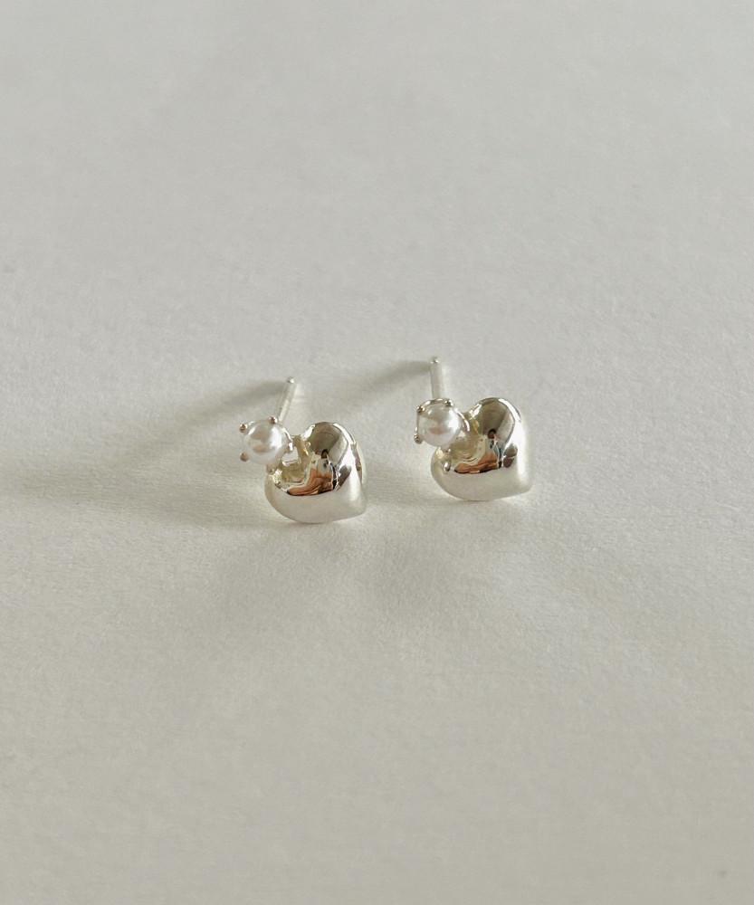 실버925 크라운 하트 은 귀걸이 (2 type/ 3 color)