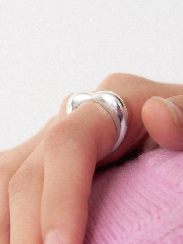 [silver925] heart matt ring - 2color