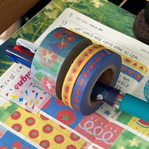 윤구 토마토패턴 마스킹테이프