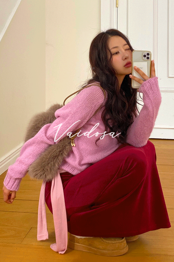 바이도자 [MADE/자체제작] 벨벳 밴딩 맥시 스커트