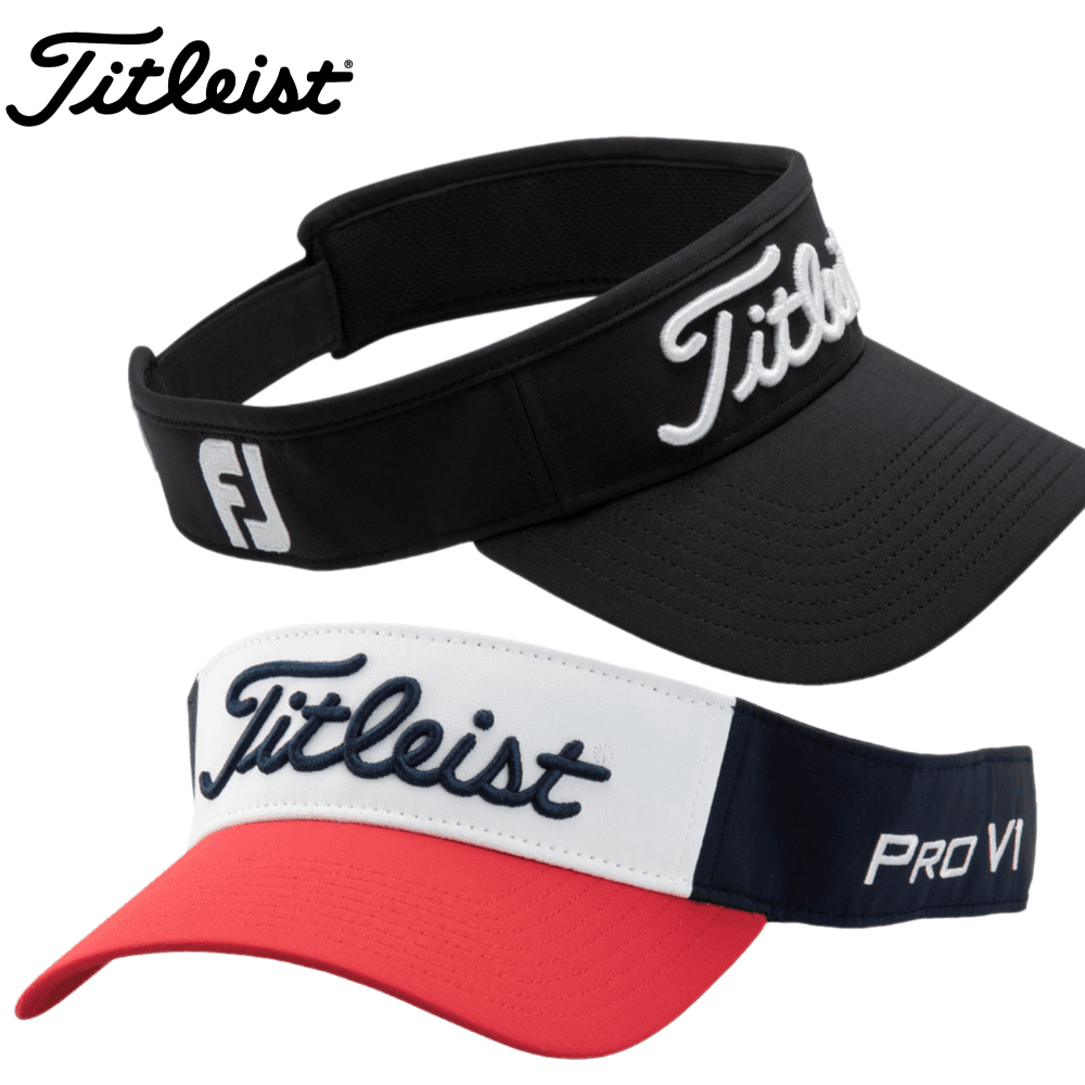 타이틀리스트 남성용 투어 퍼포먼스 골프 바이저 썬캡 모자 블랙 레드