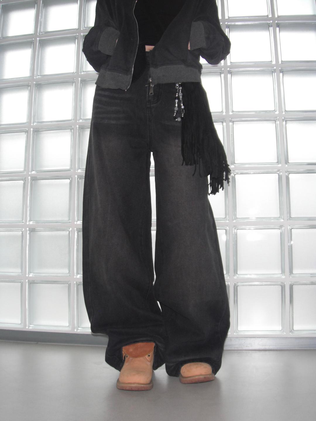 루즈핏 와이드 레트로 워싱 진