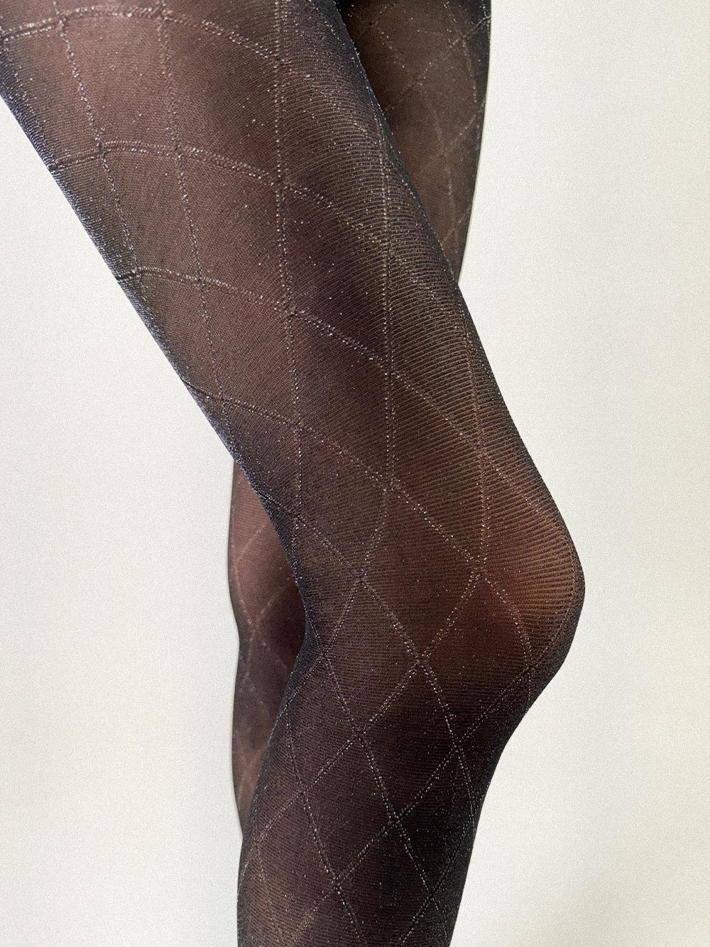 Diamond with silver glitter tights