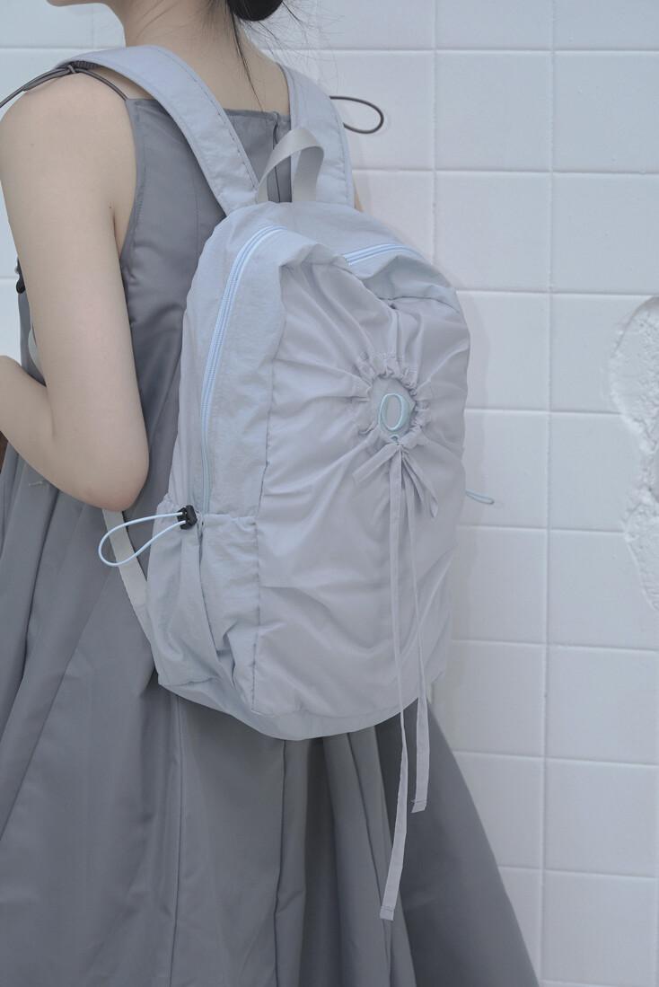 hole string PO backpack (blue gray)