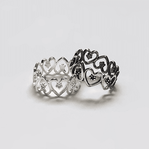 [실버925] 플라워 인 하트 반지