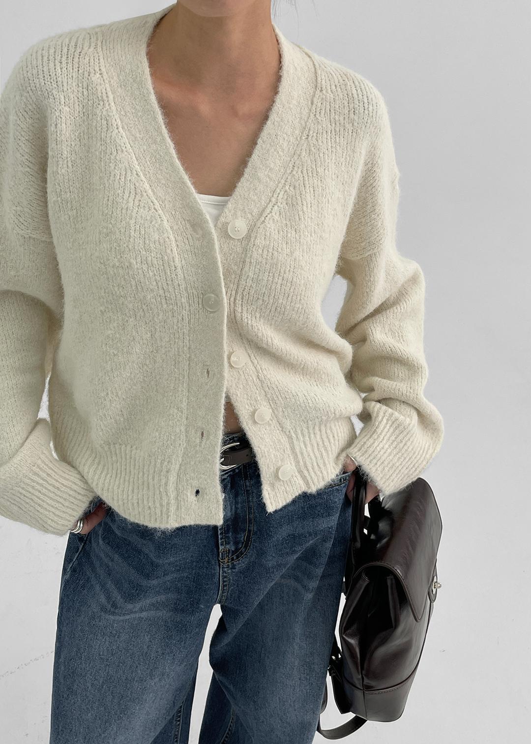 블랙업 [MADE] 포그니 헤어리 니트 가디건