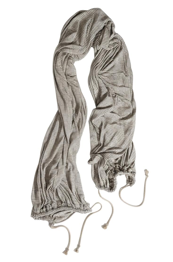 Stripe XL Drawstring Scarf, Smoke