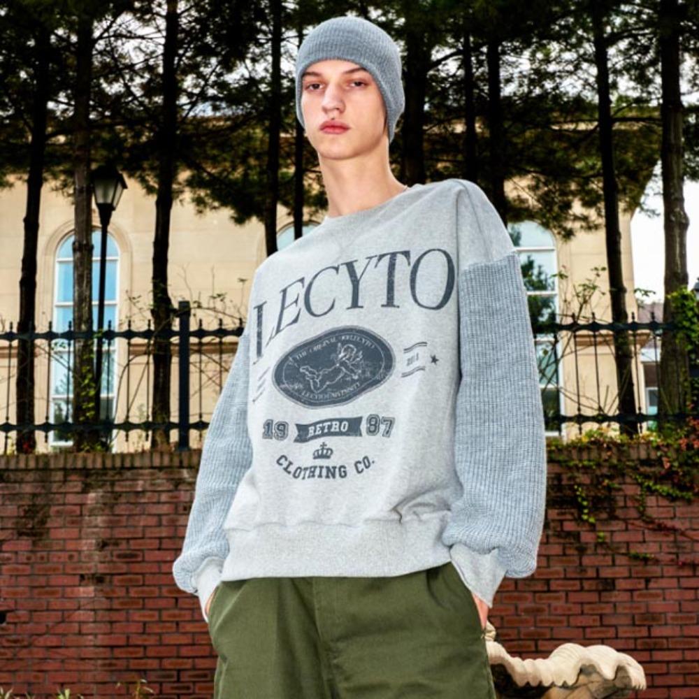 레씨토FABRIC CONTRAST LOGO SWEATSHIRT M.그레이맨투맨 스웻셔츠