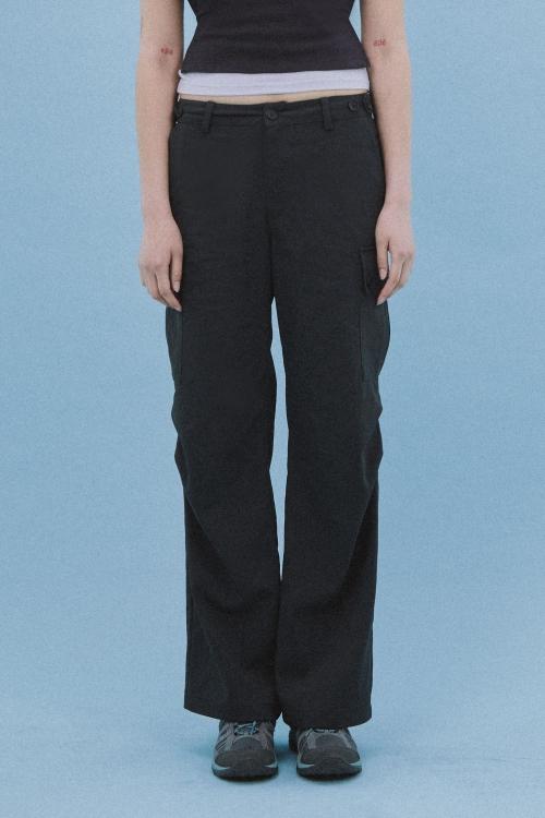 BUTTON TAP CARGO PANTS DARK GREY