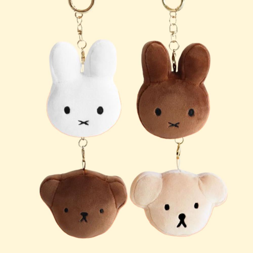 미피키링 인형 가방 키링 토끼 보리스 스너피 얼굴 가방고리