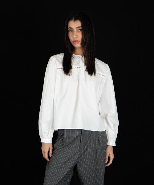 Charlotte Cotton Blouse Long Sleeve (White)