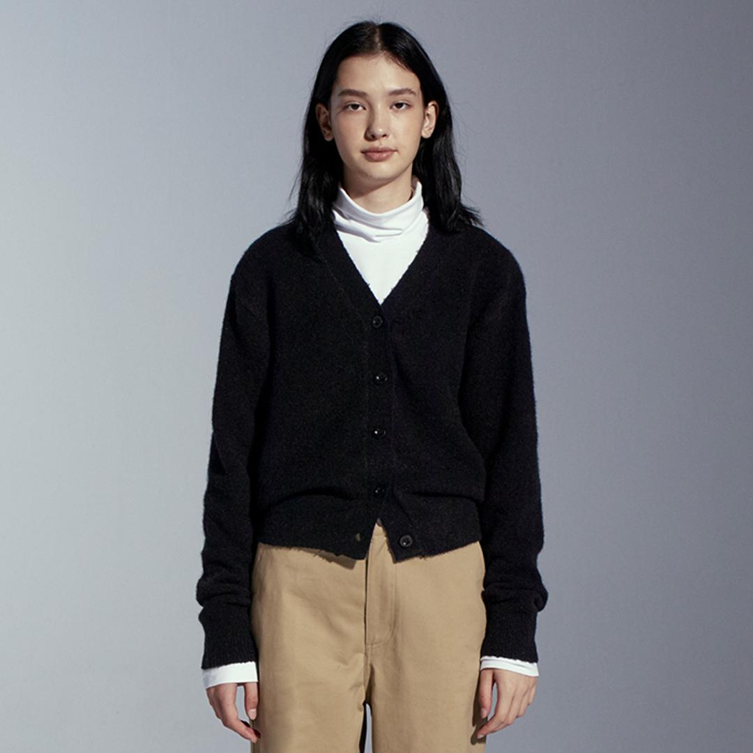 v-neck knit cardigan(womens) black