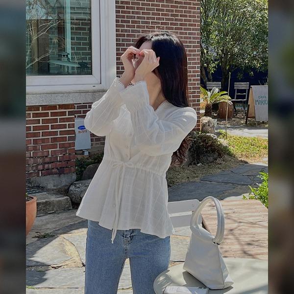 [MADE] 나인즈 v넥셔링블라우스[44~110]