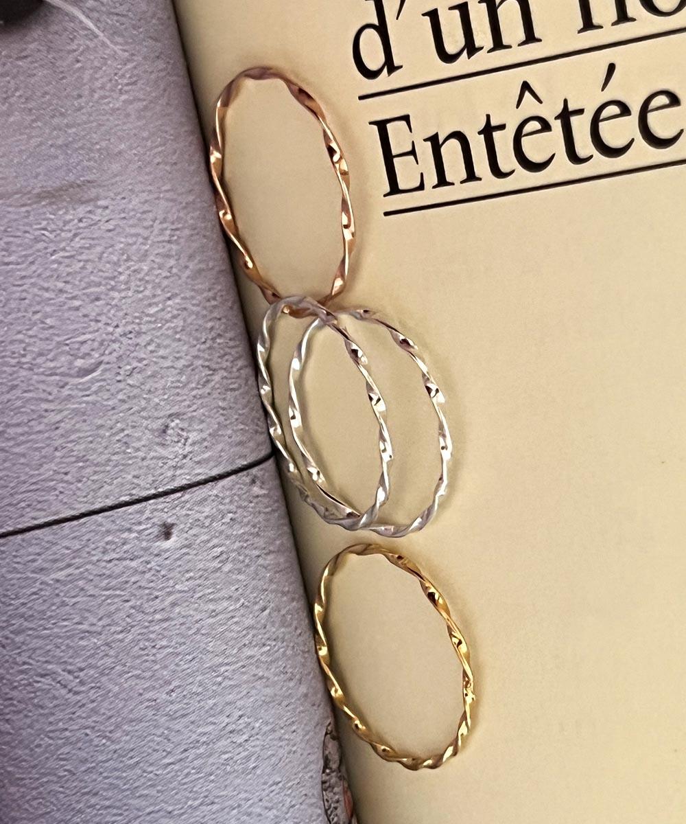 (1호-19호) 실버925 러프 폴딩 꼬임 실반지 3colors