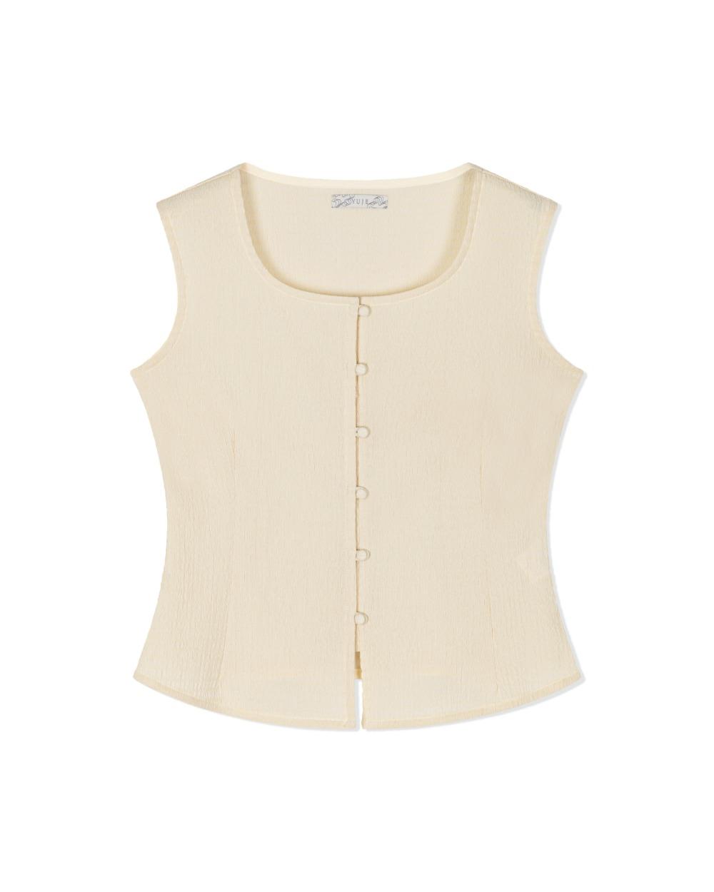 SQUARE BUTTON BLOUSE (3color,2size)