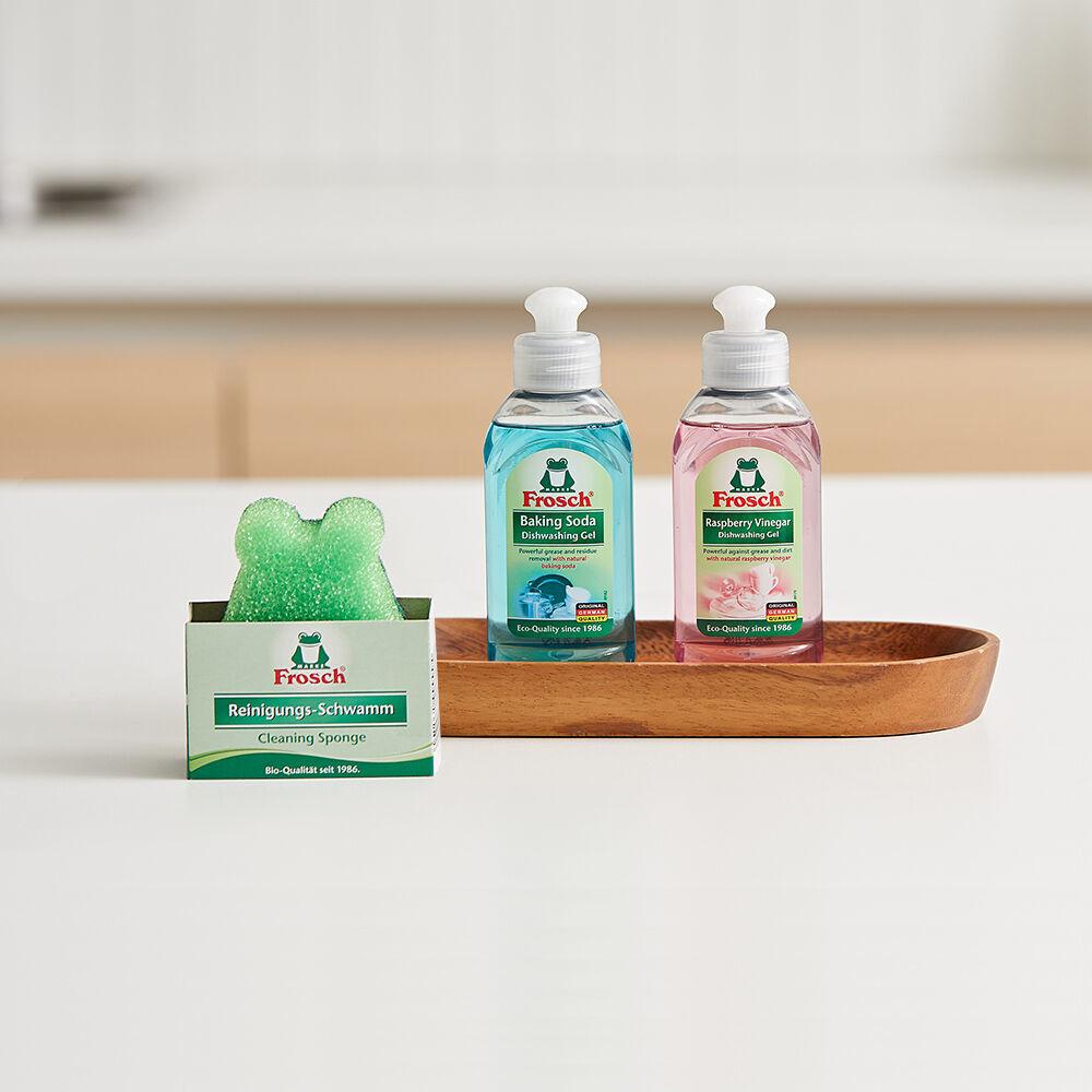 [공식스토어] 프로쉬 독일 주방세제 100ml 미니키트 (소다+라즈베리)+개구리 수세미