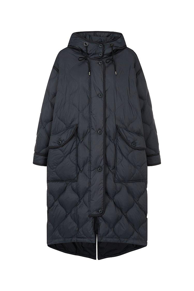 항아리퀼팅 후디 경량 롱다운 점퍼