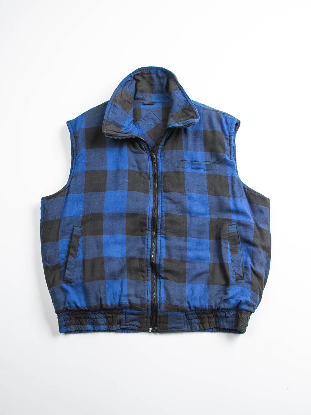 Check Zip-up Vest O1260