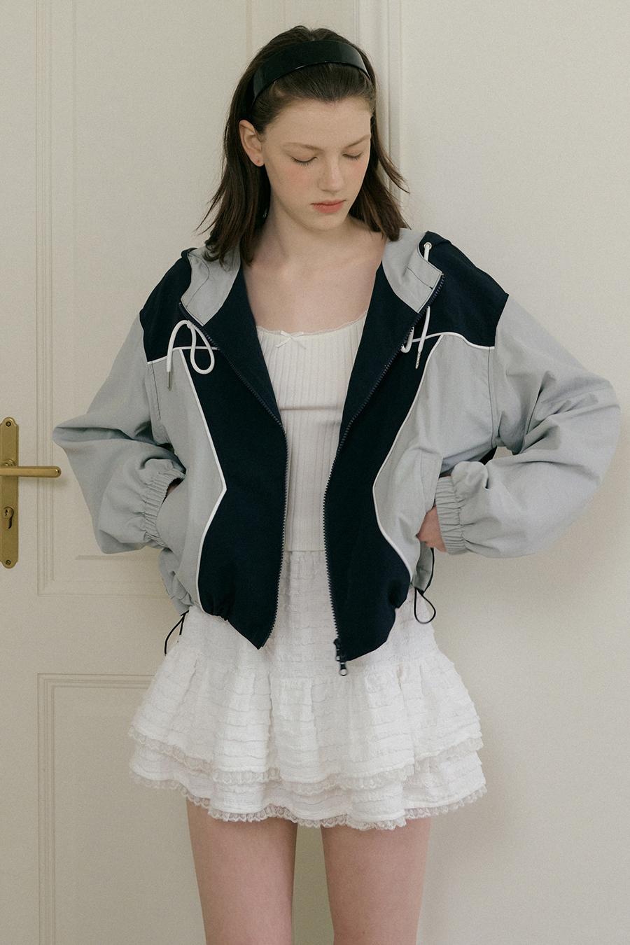 PIPING WINDBREAKER - NAVY