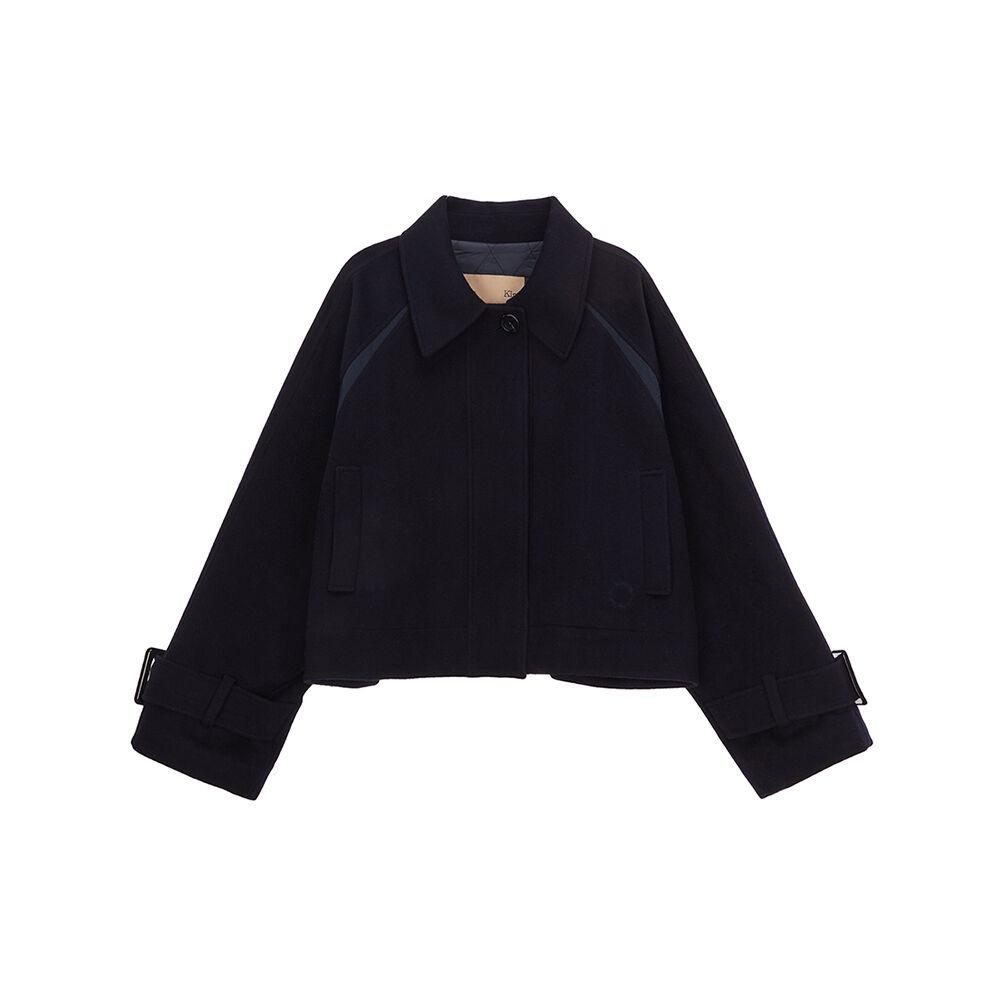 RAGLAN WOOL COAT IN NAVY