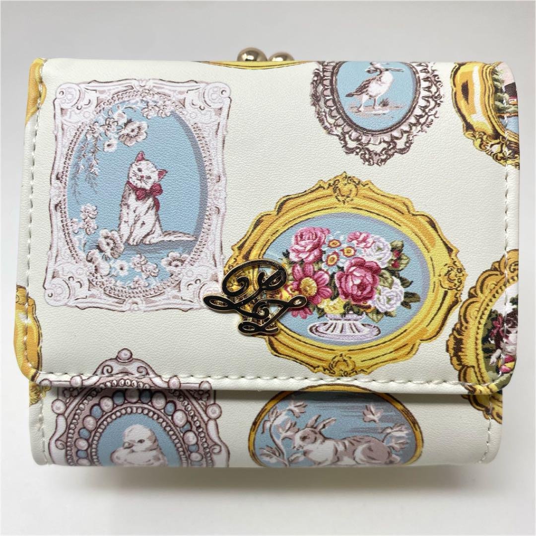 未使用 PAUL＆JOE  三つ折り財布 がま口 メダイユ ねこ