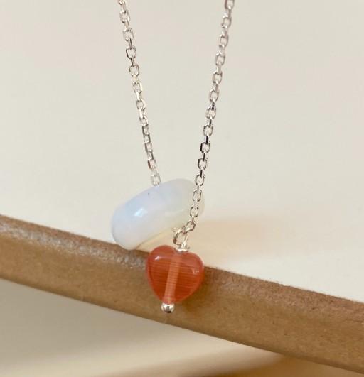 ❤️오팔라이트&하트자개 ver.2 목걸이