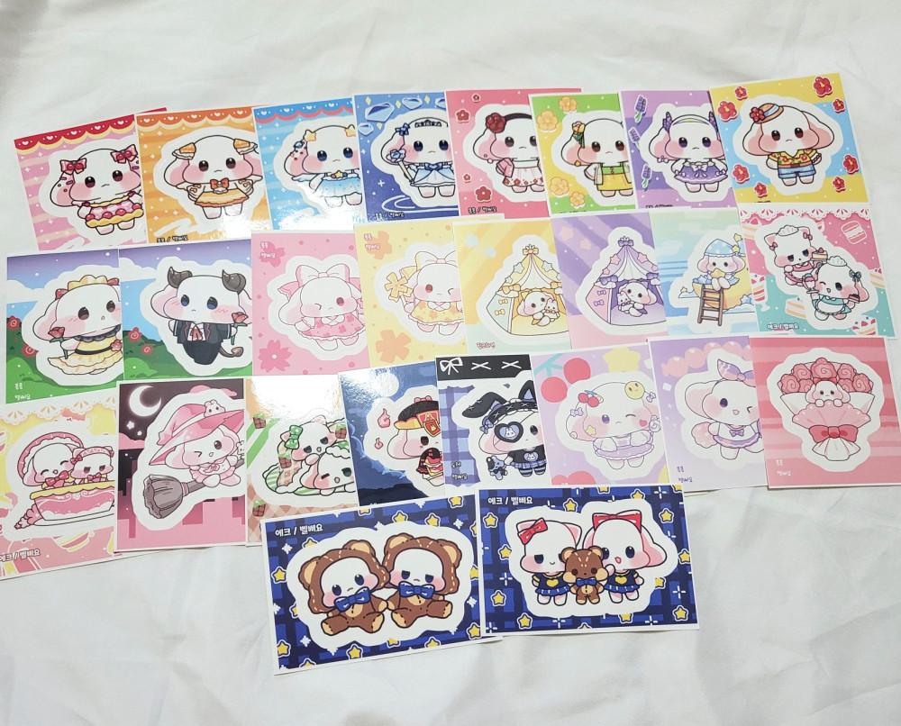 ALL 롭이어 무중복 26장 도무송믹스팩 선물포장 캐릭터스티커 귀여운스티커 포장스티커