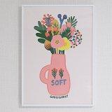 굴리굴리 Happy Garden봄 꽃 식물 일러스트 아트포스터 210 - A3 mm 포스터 297X420